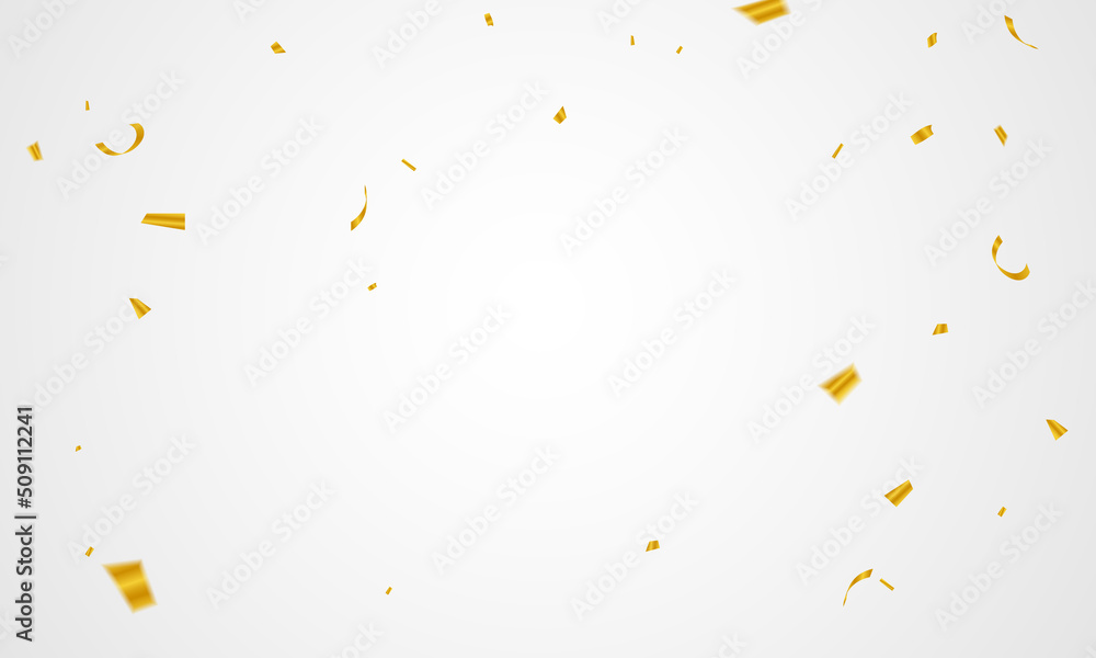 Vector image of golden confetti for a joyous party background Vector image of golden confetti for a joyous party background