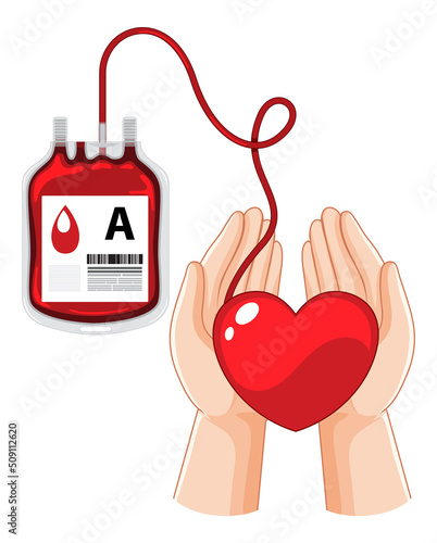 Human blood donate on white background
