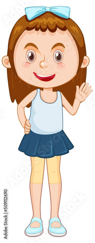Cute girl cartoon character
