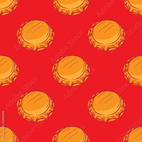 Bottle cap vector illustration seamless pattern