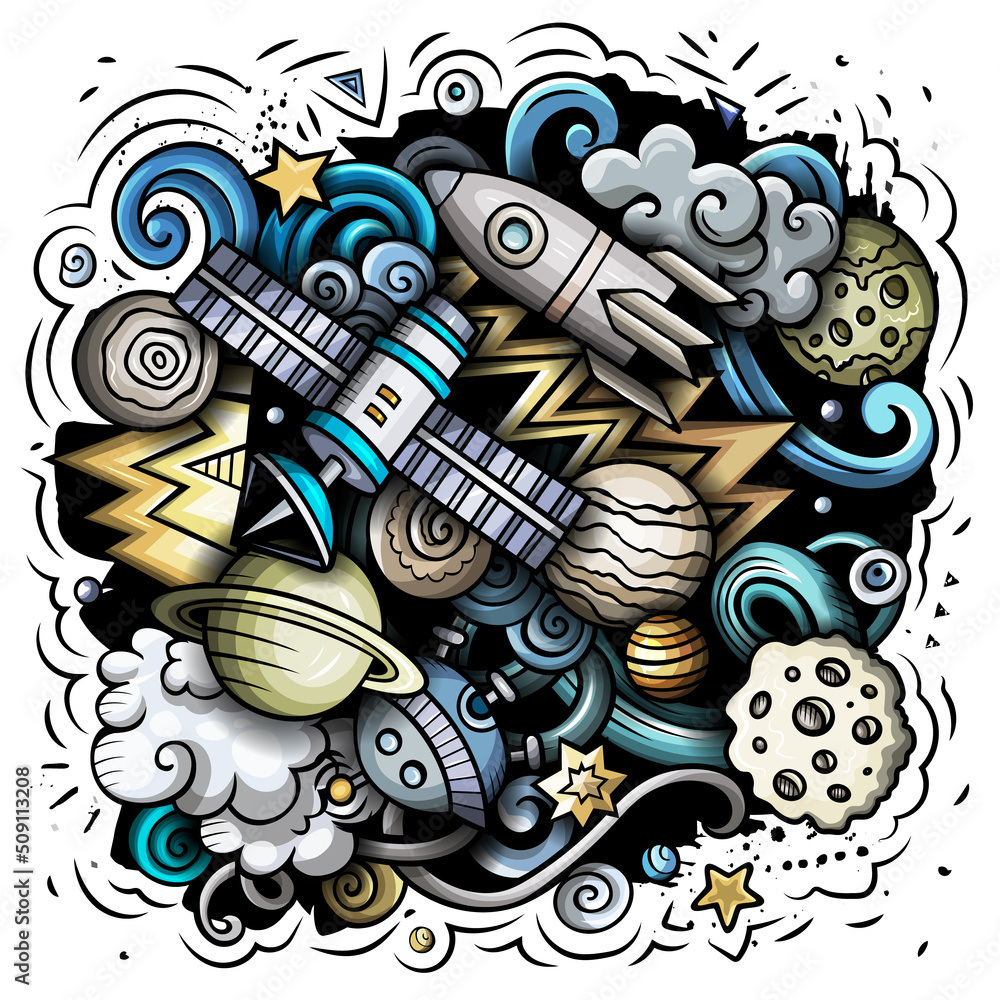 Space cartoon vector illustration Space cartoon vector illustration