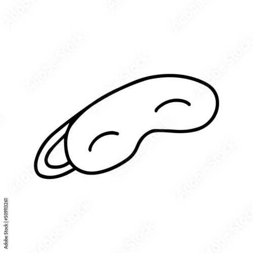 Doodle speeping mask vector illustration. Hand drawn sleep mask doodle clip art