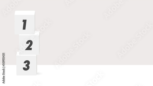 123の文字が入ったブロックのイラスト - シンプルでおしゃれな数字の素材
