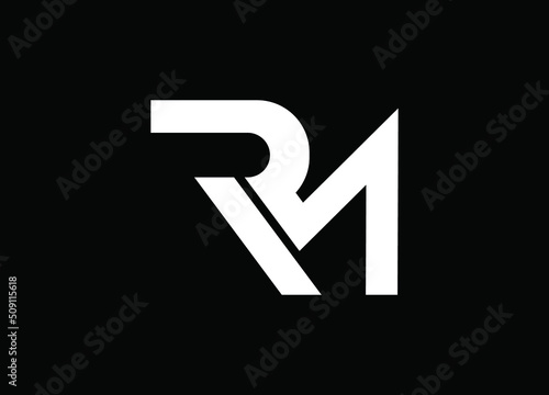 RM or MR letter logo design vector