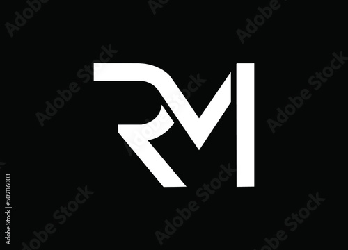 RM or MR letter logo design vector