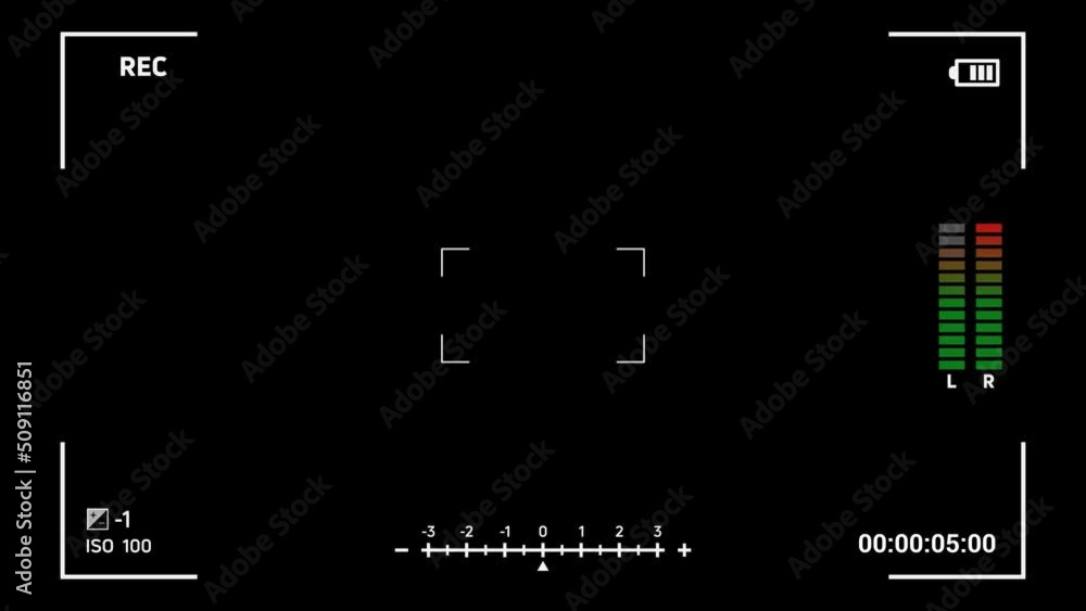 Easy to use illustration footage of video recorder camera screen with 4K resolution size Alpha Channel