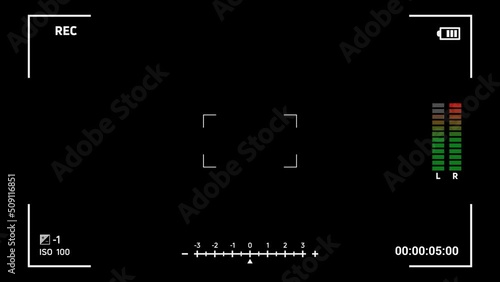 Easy to use illustration footage of video recorder camera screen with 4K resolution size Alpha Channel