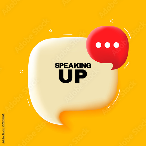 Breaking up. Speech bubble with Breaking up text. 3d illustration. Pop art style. Vector line icon for Business and Advertising