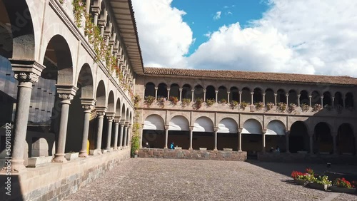 The empty patio of colonial church of Koricancha-Coricancha. Cusco city, Peru photo