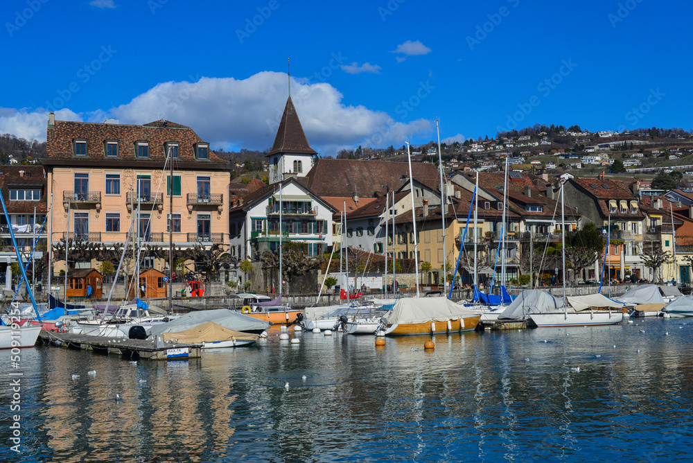 Yachthafen Lutry, Distrikt Lavaux-Oron des Kantons Waadt / Schweiz