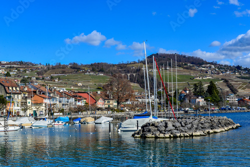 Yachthafen Lutry, Distrikt Lavaux-Oron des Kantons Waadt / Schweiz