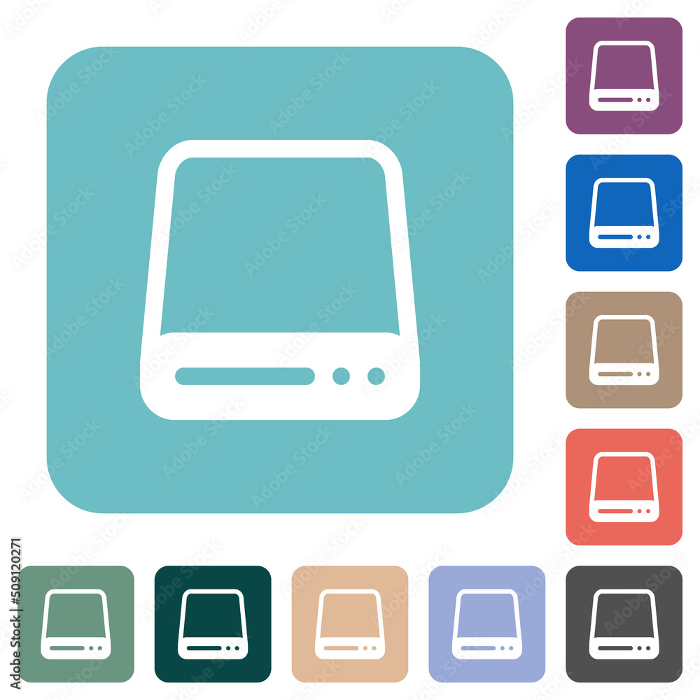 Hard disk drive rounded square flat icons Hard disk drive rounded square flat icons