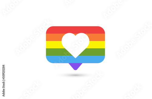 Social media likes lgbt icon. Like notification. Pride month in june. LGBTQ. Vector illustration