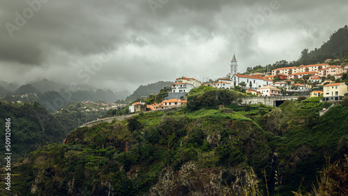 Moody view of Faial village in the top of the hill