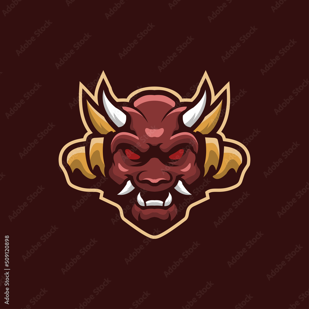 Fototapeta premium Devil head mascot logo vector