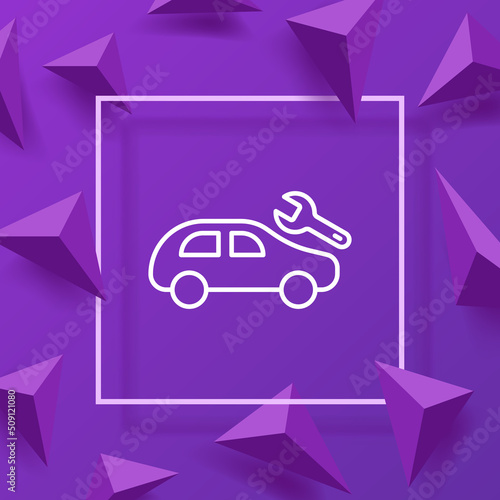 Service station set icon. Car crash, failure, registrar, insurance, breakdown, wreck, Cliff, descent, fallen tree, smoke, fire, collision. Traffic rules concept. Vector line icon for Business
