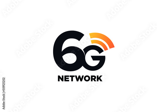 6g logo design, a symbol of 6G network connectivity of the wireless futur. 