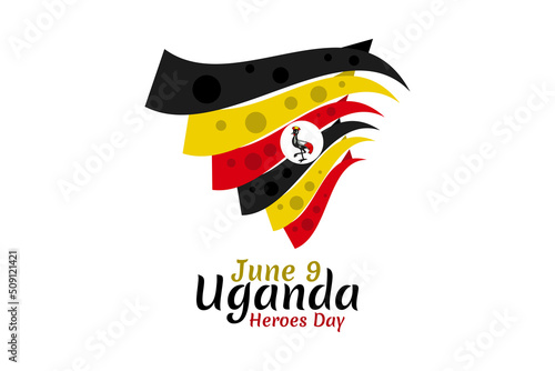 June 9, Heroes Day of Uganda  Vector Illustration. Suitable for greeting card, poster and banner 