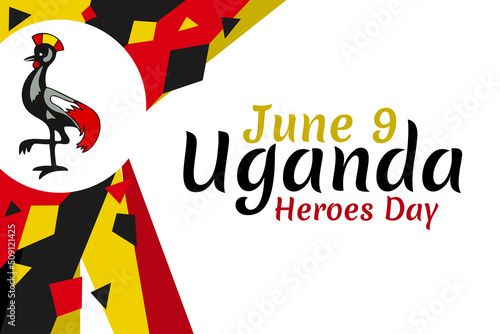June 9, Heroes Day of Uganda  Vector Illustration. Suitable for greeting card, poster and banner 