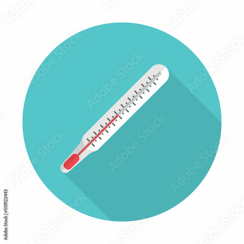 Thermometer for measuring temperature, medical equipment. Medicine and health, object for care and diagnostics. Isolated design. Vector