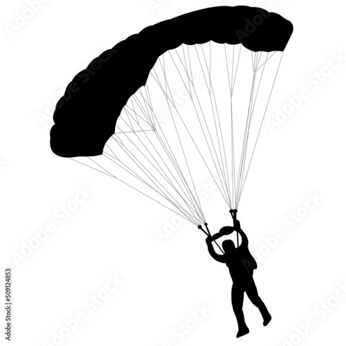 skydiver silhouette - vector illustration photo