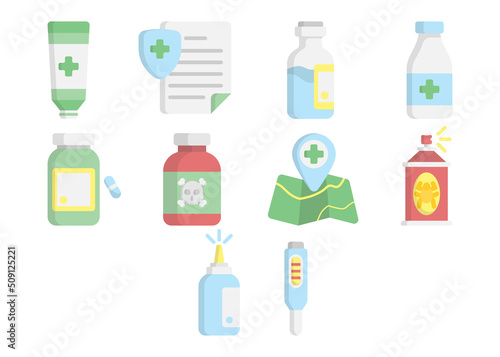 Pharmacy icon set design template vector illustration