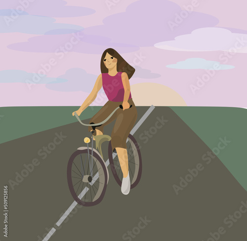 Fototapeta Naklejka Na Ścianę i Meble -  girl on a bicycle