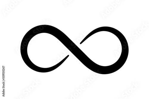 Variable Infinity symbol isolated on white background. Vector photo