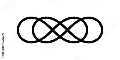 Double Infinity symbol editable stroke isolated on white background. Vector
