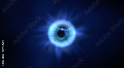 Human eye with fractal lights