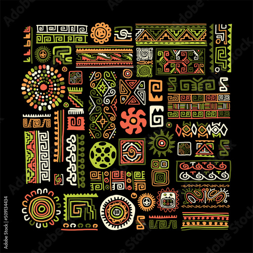 Ethnic handmade ornament for your design