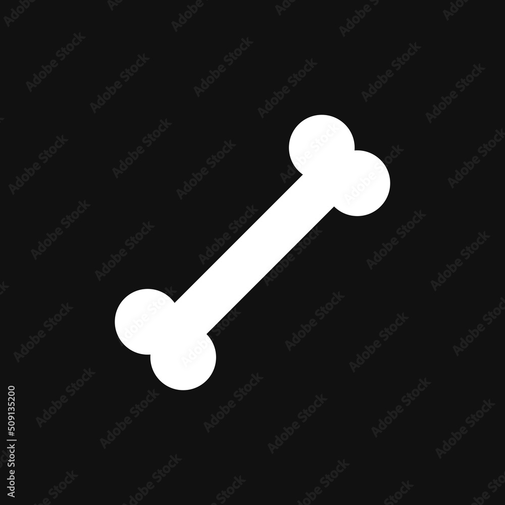 Bone icon on grey background Bone icon on grey background
