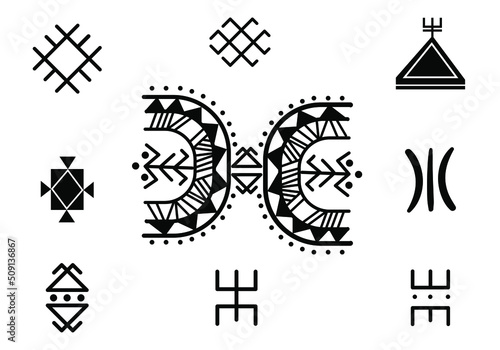  Amazigh symbol poster, Tifinagh symbol, Berber drawing, African symbol,
