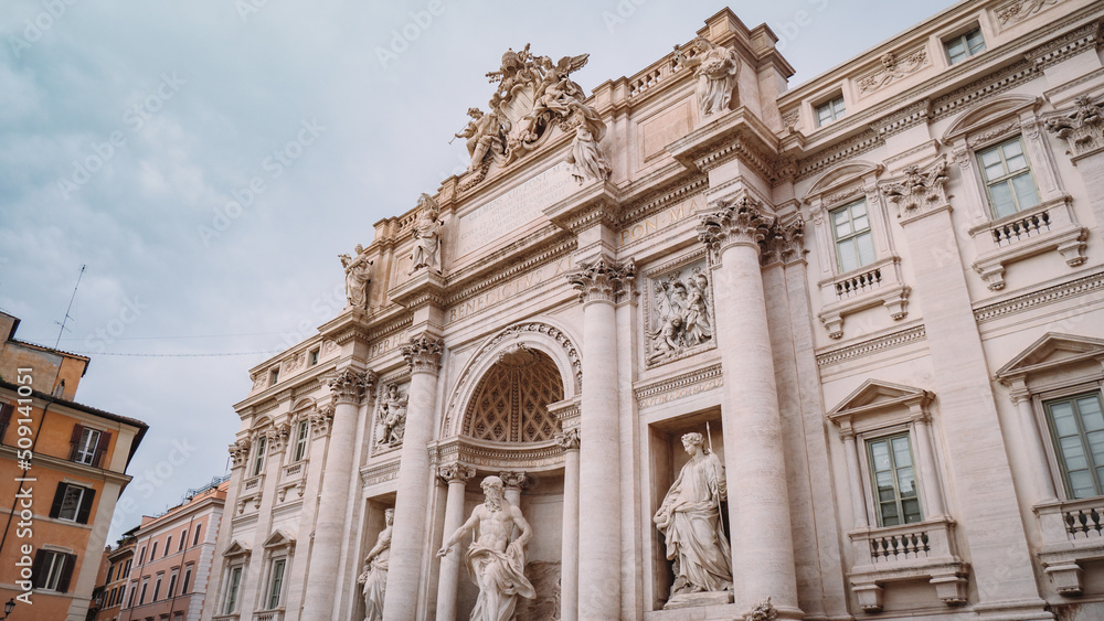 Famous Trevi Fountain, Rome, Italy, Europe