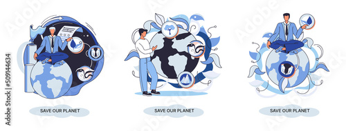 Save our planet ecological metaphor Earth day, love for native home. Sustainable gardening renewable energy. Caring for nature protecting environment stop air and water pollution, rational consumption