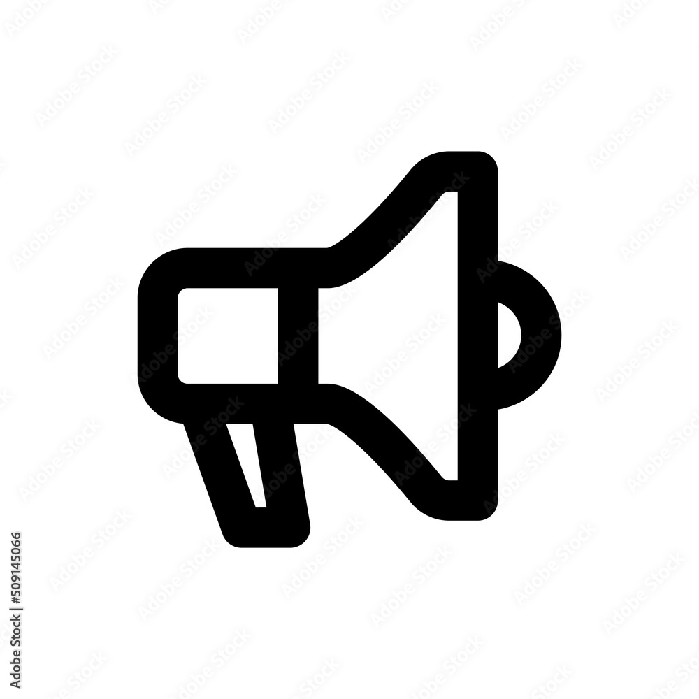 Simple loudspeaker icon, Vector outline icon on white background. Simple loudspeaker icon, Vector outline icon on white background.