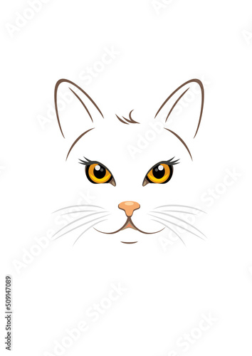 Portrait of a cat with yellow eyes