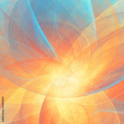 Summer solstice. Abstract sunny background. Fractal artwork for creative graphic design