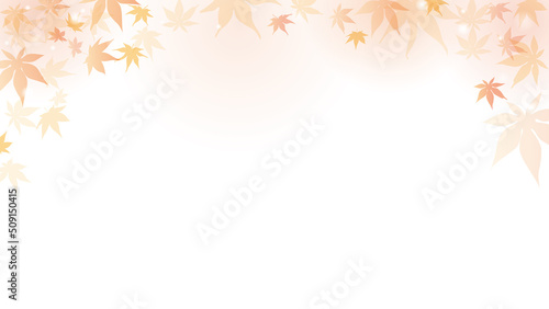 秋のほんのり紅葉背景素材白背景