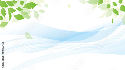 初夏の新緑となめらかなウェーブの背景