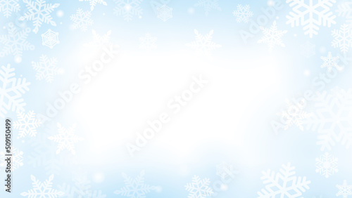 冬のうっすら雪の結晶背景素材
