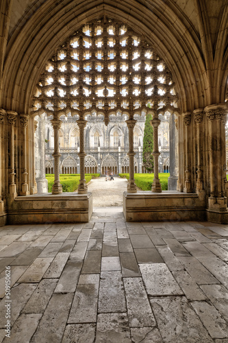 The Royal Cloister or King John I Cloisters of Batalha monastery  Portugal