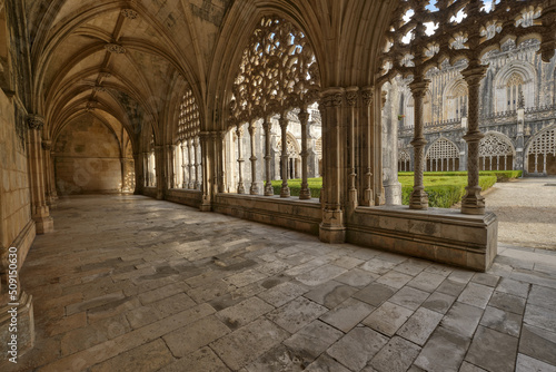 The Royal Cloister or King John I Cloisters of Batalha monastery  Portugal