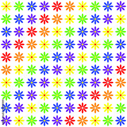 LGBTQ  color flowers. The official correct color of the multi-sexual symbol.