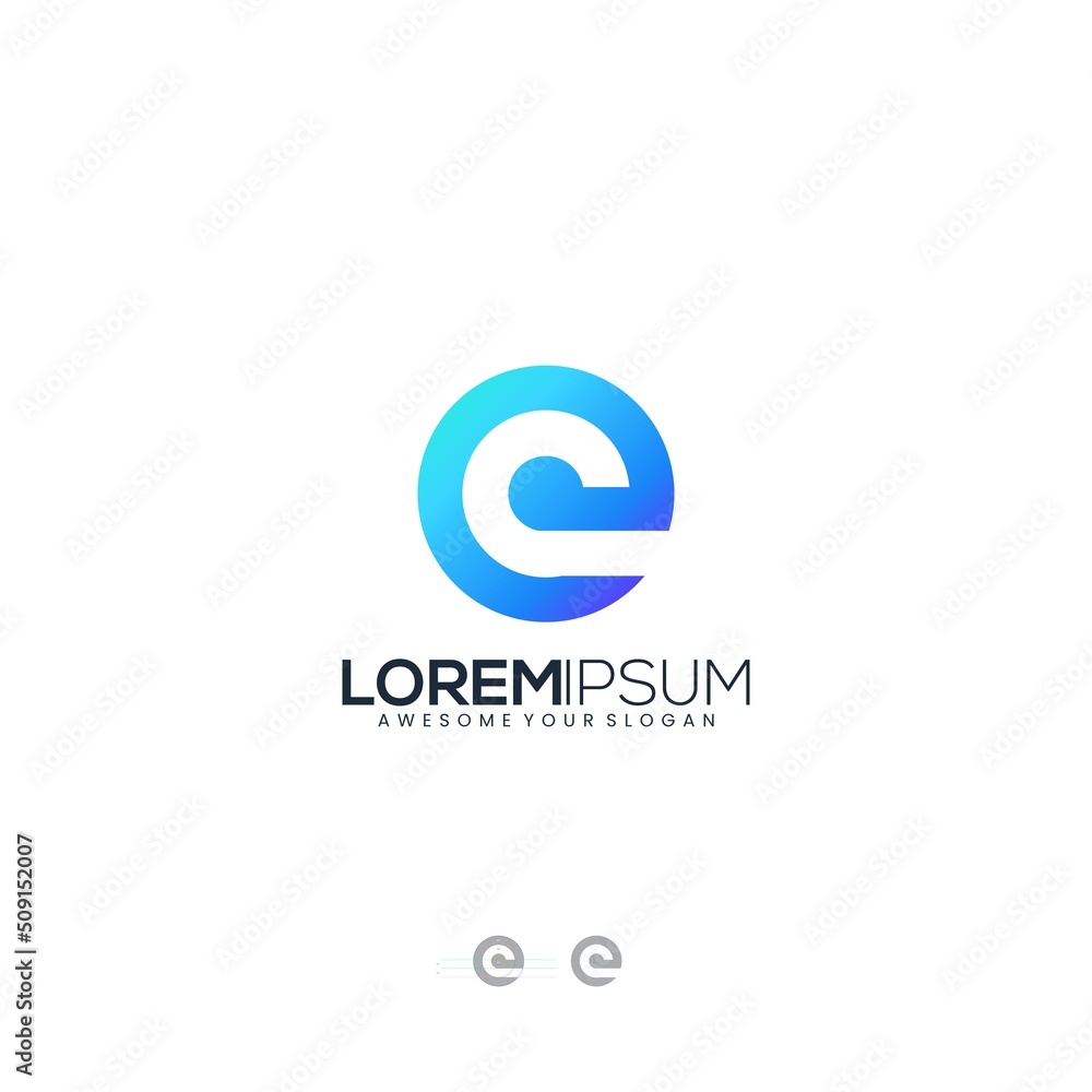 abstract logo letter E modern gradient colorful abstract logo letter E modern gradient colorful