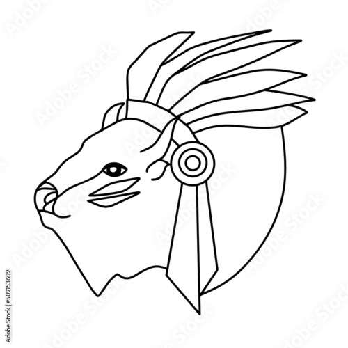 Digital illustration of fearless bison