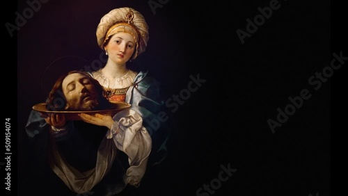Guido Reni. Salome with the head of John the Baptist. 1635. animation of the picture . Renaissance art history. animated picture, art photo