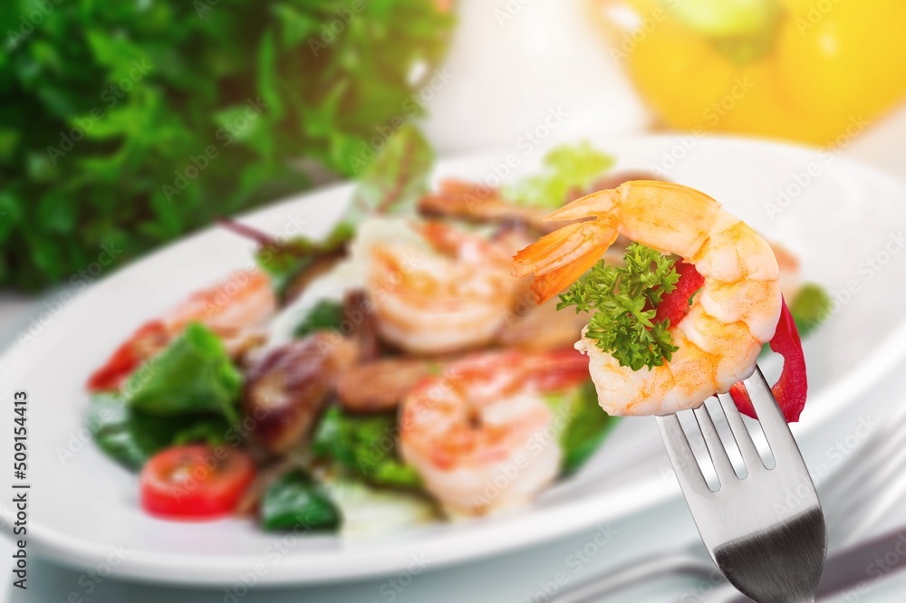 Tasty shrimp. Seafood on the counter. Fish market. Tasty shrimp. Seafood on the counter. Fish market.
