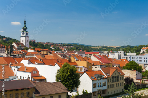 Trebic town in the Czech Republic seen from above