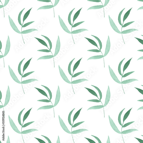 Watercolor leaves pattern. Soft and nice print for textiles, phone or notebook covers, wedding invitations, and much more © Makarova Art